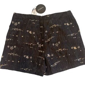 Storia Black Sequin High-Waisted Shorts